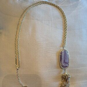 Elle Drop Purple and Gold Necklace (Pre-Owned)